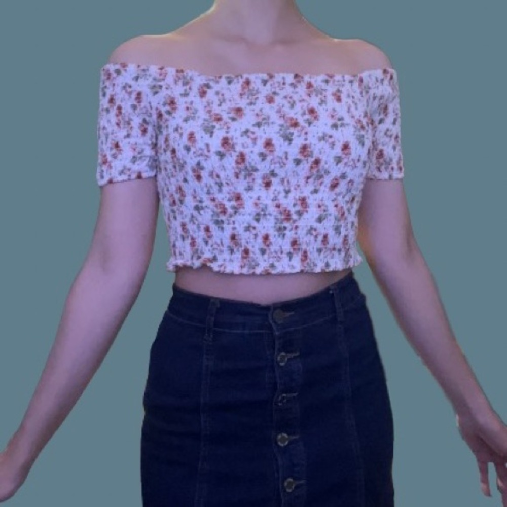 Rue21 Off Shoulder Floral Crop Top